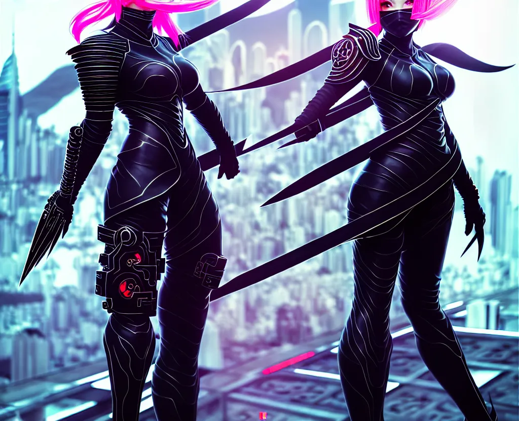 Image similar to portrait futuristic ninja gaiden armor girl, at future neon light hong kong rooftop, ssci - fi and fantasy, intricate and very very beautiful and elegant, highly detailed, digital painting, artstation, concept art, smooth and sharp focus, illustration, art by tan zi and ayanamikodon and alphonse mucha and wlop