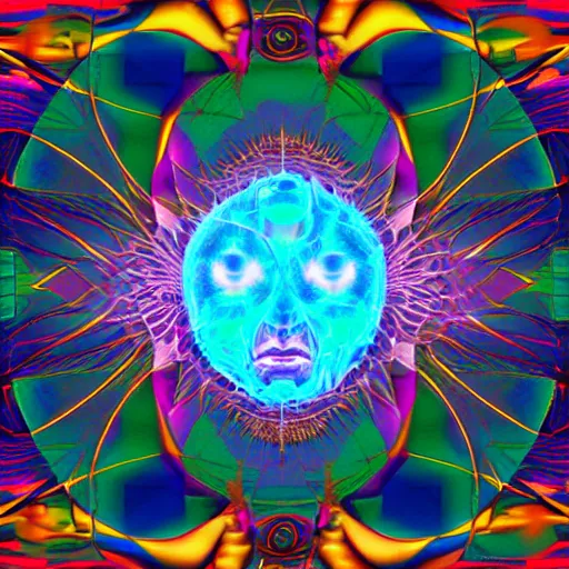 Image similar to DMT ego death, digital art, trending on artstation