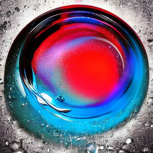 Image similar to perfume bottle emerging from water causing circular serene artistic ripples