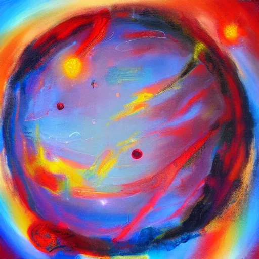 Prompt: rebooting a planet, abstract painting