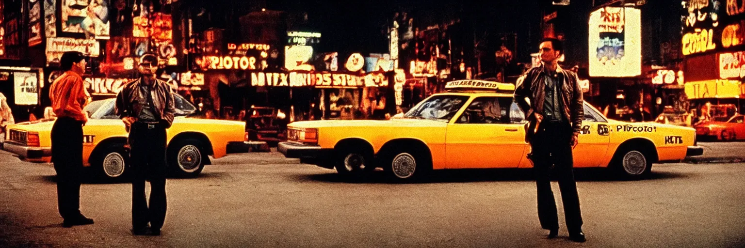 Image similar to 8 0 s polaroid photo, cinema still from movie taxi driver, sleazy man watching night streets, colorful haze, americana, high production value, 8 k resolution, hyperrealistic, hdr, photorealistic, high definition, high details, tehnicolor, award - winning photography, masterpiece, amazing colors