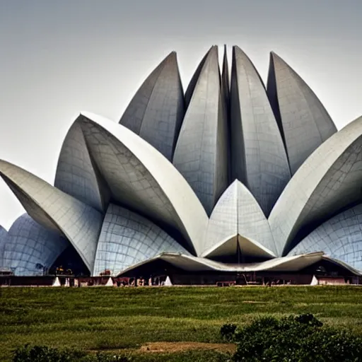 Prompt: futuristic lotus temple, by h r giger, intricate contemporary architecture, photo journalism, photography, cinematic, national geographic photoshoot