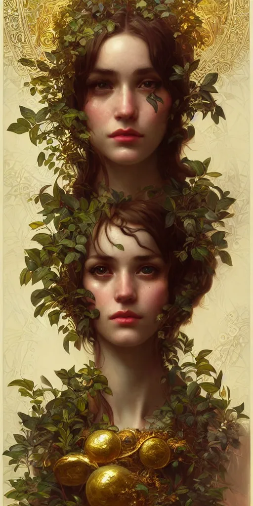 Prompt: hyper realistic photographer looking through a vintage medium format camera, design on white background, beautiful details, lush foliage cyberpunk, gold, drawn by john singer sargent, tom bagshaw, norman rockwell, alphonso mucha, lolish, trending on artstation