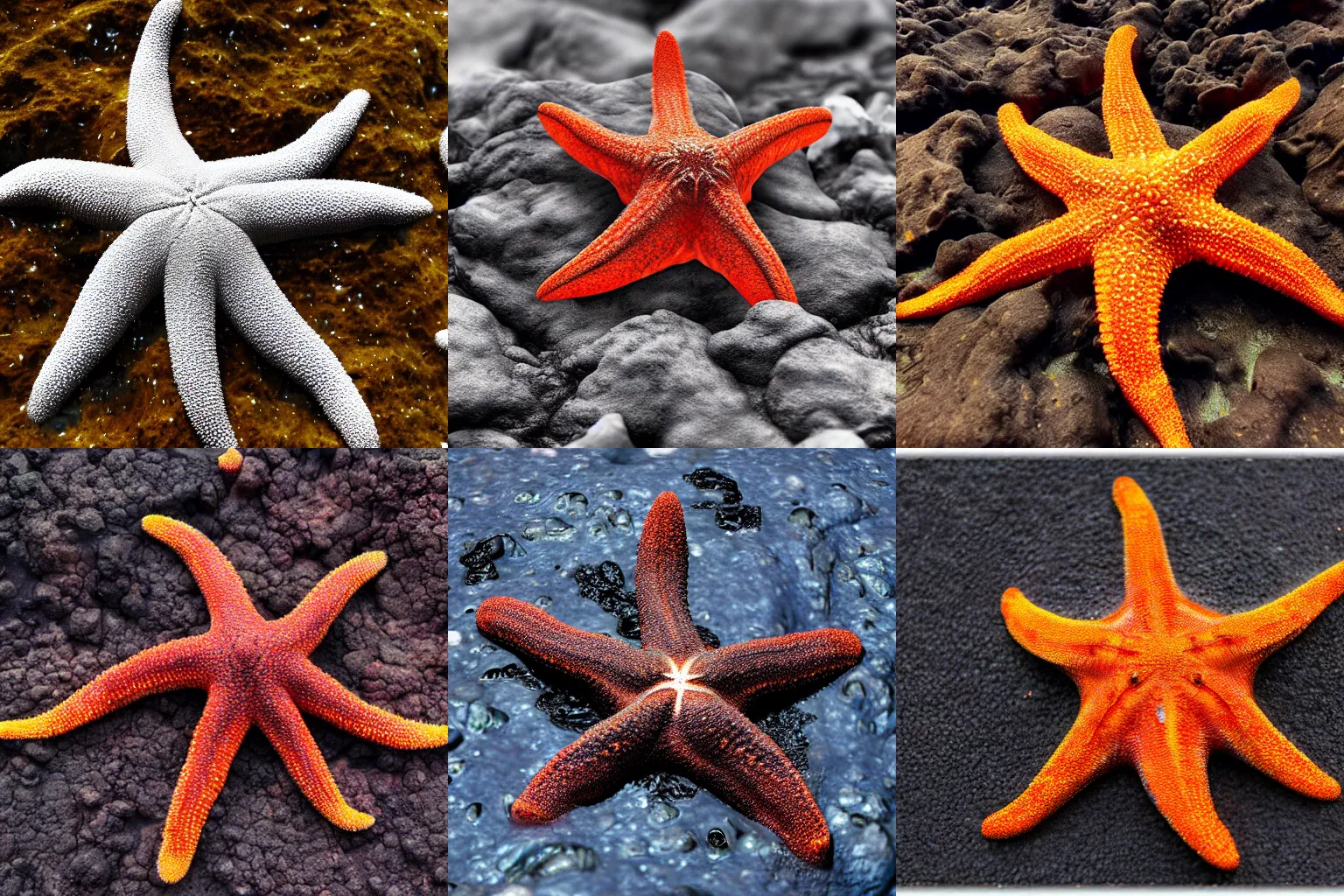 Prompt: starfish made of lava, realistic, 8 k