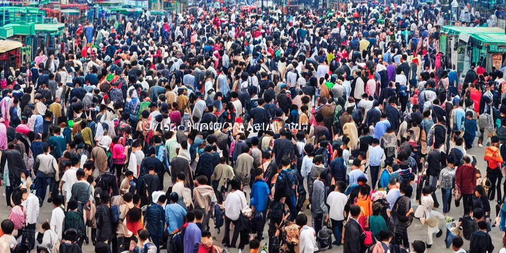 Prompt: Crowded Shangai Markets 2015 4K photo