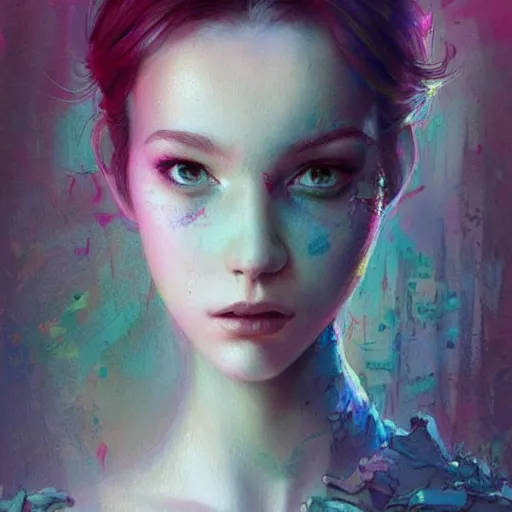 Image similar to Lofi portrait Pixar style by Stanley Artgerm and Carne Griffiths and Tom Bagshaw