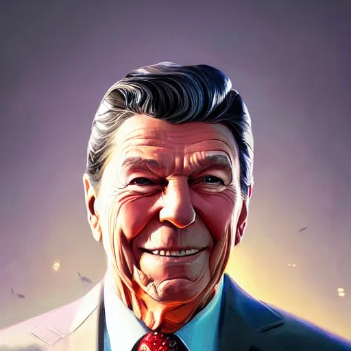 Prompt: highly detailed portrait, ronald reagan, in gta v, stephen bliss, unreal engine, fantasy art by greg rutkowski, loish, rhads, ferdinand knab, makoto shinkai and lois van baarle, ilya kuvshinov, rossdraws, tom bagshaw, global illumination, radiant light, detailed and intricate environment