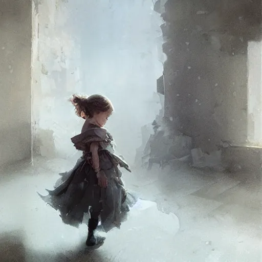 Image similar to little girl, artwork by greg rutkowski and hiroriko araki