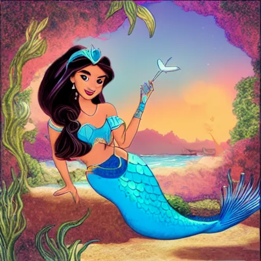 Image similar to princess jasmine as a mermaid