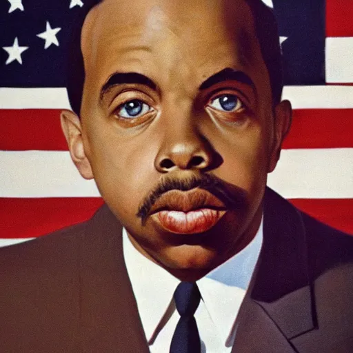 Image similar to Official Portrait of the United States President, 1962. Earl Sweatshirt Photography taken by Bo Bartlett