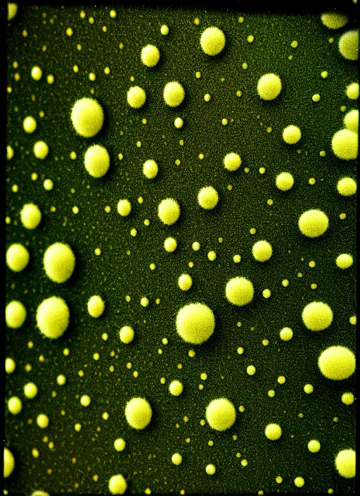 Image similar to realistic photo of a moist microbes bacteria petri cup, biology moss covered with white dots, fluffy microbe, user interface with pixels ; 1 9 9 0, microscope, closeup, bokeh, natural colors, kodak ektar, 2 0 0 iso, 3 5 mm lens, bill henson