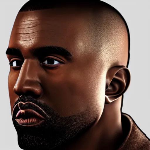 Prompt: highly detailed portrait of kanye west looking right, intricate, cgsociety, unreal engine, octane render, sharp focus, smooth, volumetric lighting, cinematic composition, artstation