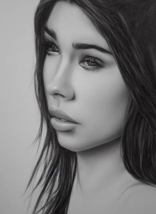 Image similar to Madison Beer realistic 3D portrait by ian spriggs