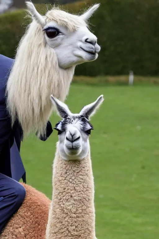 Image similar to A llama with the features of Boris Johnson