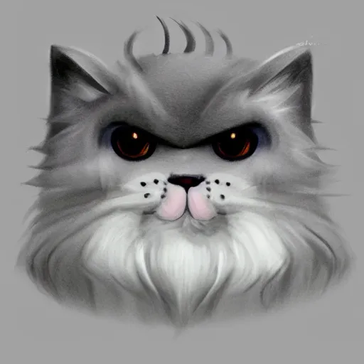 Prompt: anthropomorphic grey persian cat with evil eyes wearing a pirate hat, fantasy, trending on artstation