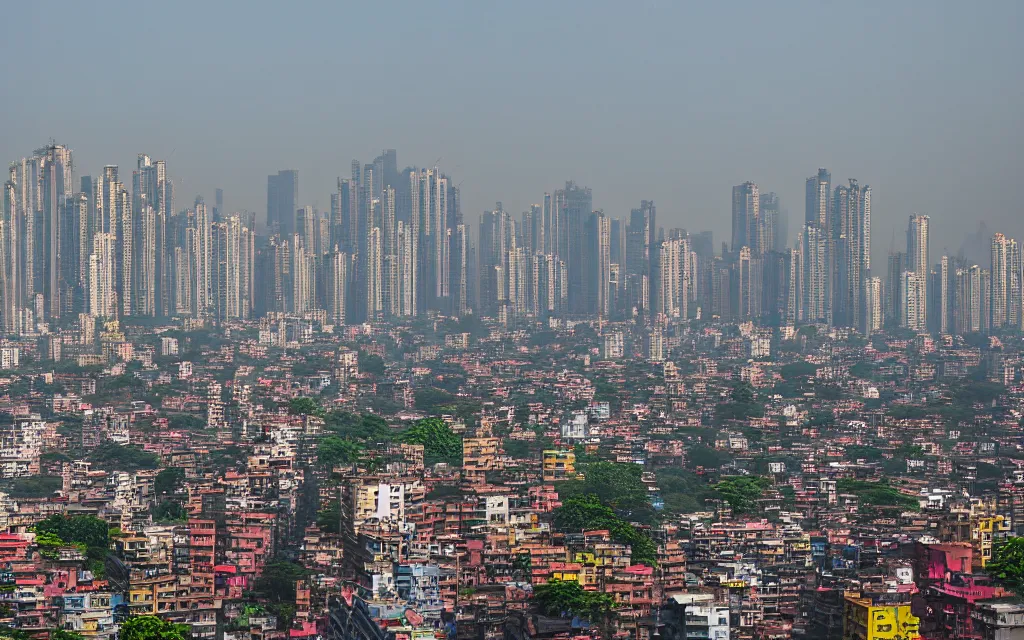 Prompt: mumbai, professional photography, city skyline, taken in 2 0 7 0