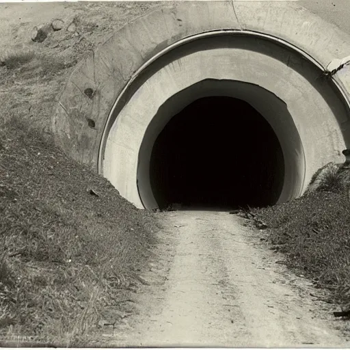 Prompt: a tunnel that leads to hell, vintage photograph, 3 5 mm