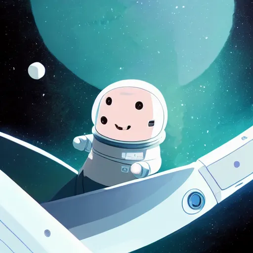 Image similar to baby harp seals as astronaut in a space ship, year 2 3 0 0, atey ghailan, goro fujita, studio ghibli, rim light, sharp lighting, clear focus, very coherent,