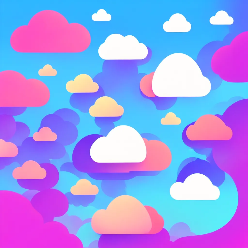 Image similar to a simple micro-service deployed to a public cloud, security, attack vector, trending on Artstation, painting by Jules Julien, Leslie David and Lisa Frank, muted colors with minimalism