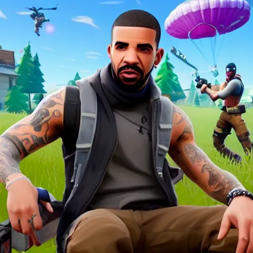 Prompt: Drake in Fortnite very detailed 4K quality super realistic