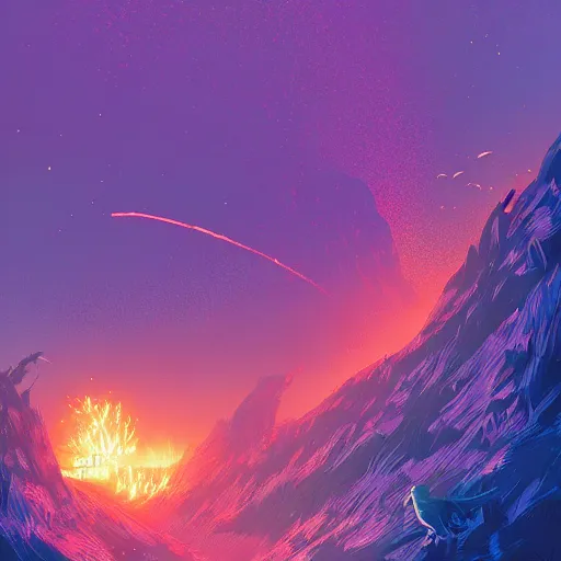 Image similar to the extinction of dinosaurs by a nuclear explosion, high fantasy, magical, mythical, digital art, trending on artstation, by alena aenami, by petros afshar, by anton fadeev, by anato finnstark