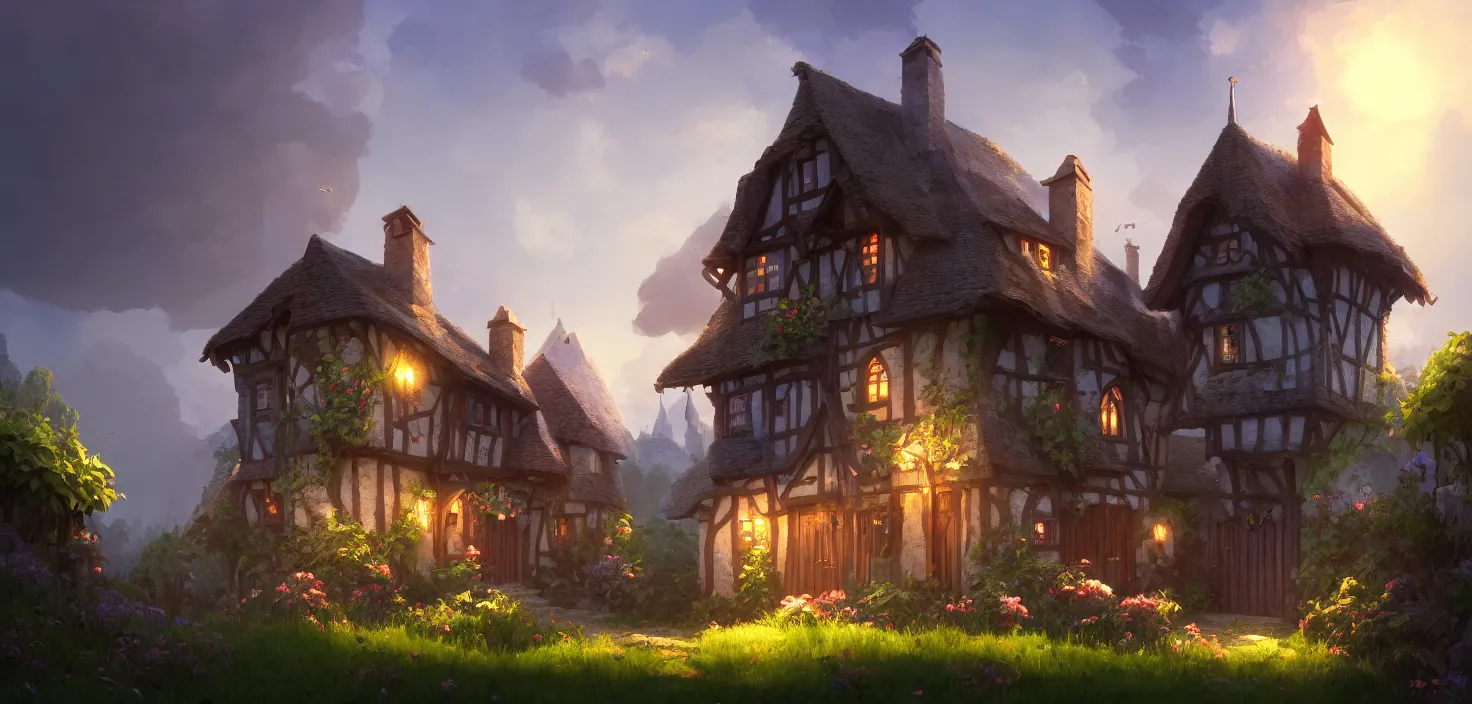 an illustration of the small medieval fantasy house in | Stable Diffusion |  OpenArt