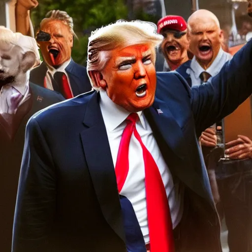 Image similar to Donald Trump as an action hero fighting off commies, 4k