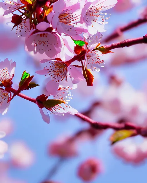 Image similar to hyperrealist highly intricate neo-baroque cherry blossoms soft daylight 8k high angle shallow depth of field