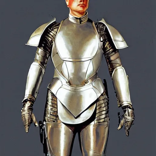 Prompt: futurist armor for soldier, s by leyendecker, intricate, symmetric, extreme details