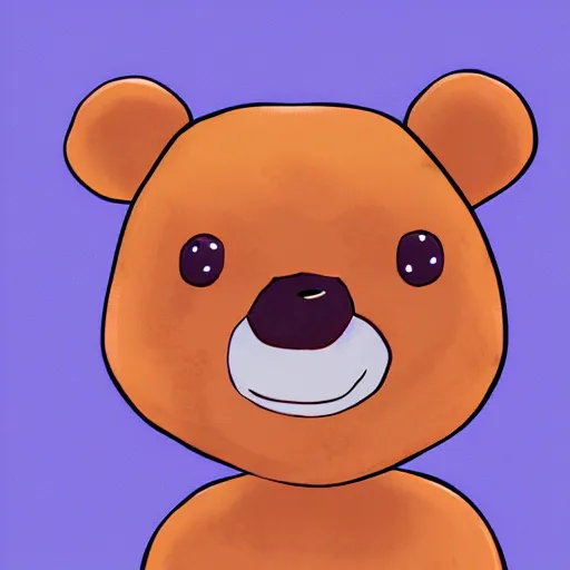Prompt: cute anthro anime bear, digital art