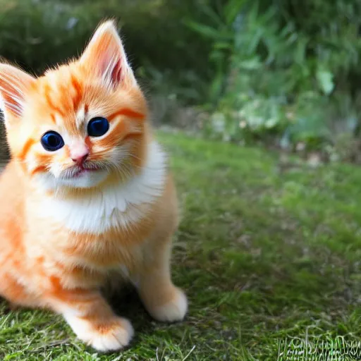 Image similar to cute fluffy orange tabby kitten, award winning