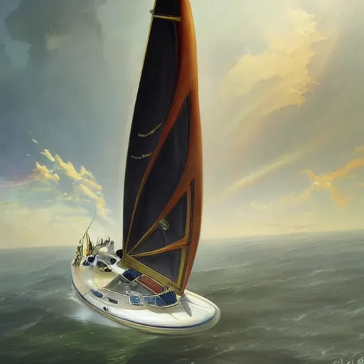 Prompt: Lelouch Lamprooges luxury Sky Sailboat, detailed, centered, digital painting, artstation, concept art, donato giancola, Joseph Christian Leyendecker, WLOP, Boris Vallejo, Breathtaking, 8k resolution, extremely detailed, beautiful, establishing shot, artistic, hyperrealistic, beautiful face, octane render, cinematic lighting, dramatic lighting, masterpiece