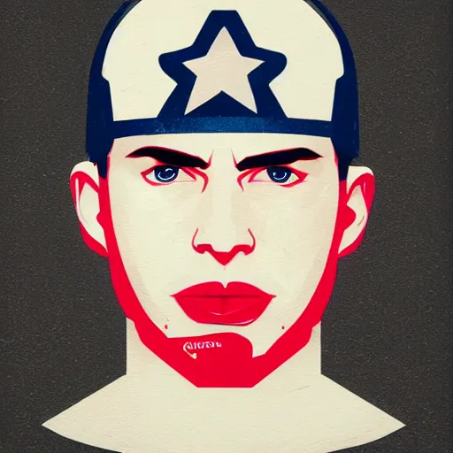 Prompt: Chris Evans Captain America profile picture by Sachin Teng, asymmetrical, Organic Painting , Matte Painting, geometric shapes, hard edges, graffiti, street art:2 by Sachin Teng:4