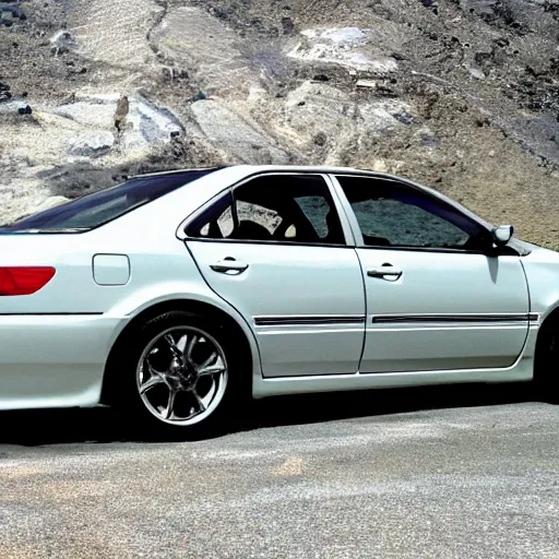 Image similar to toyota camry 9 9 with wings flying in the sky