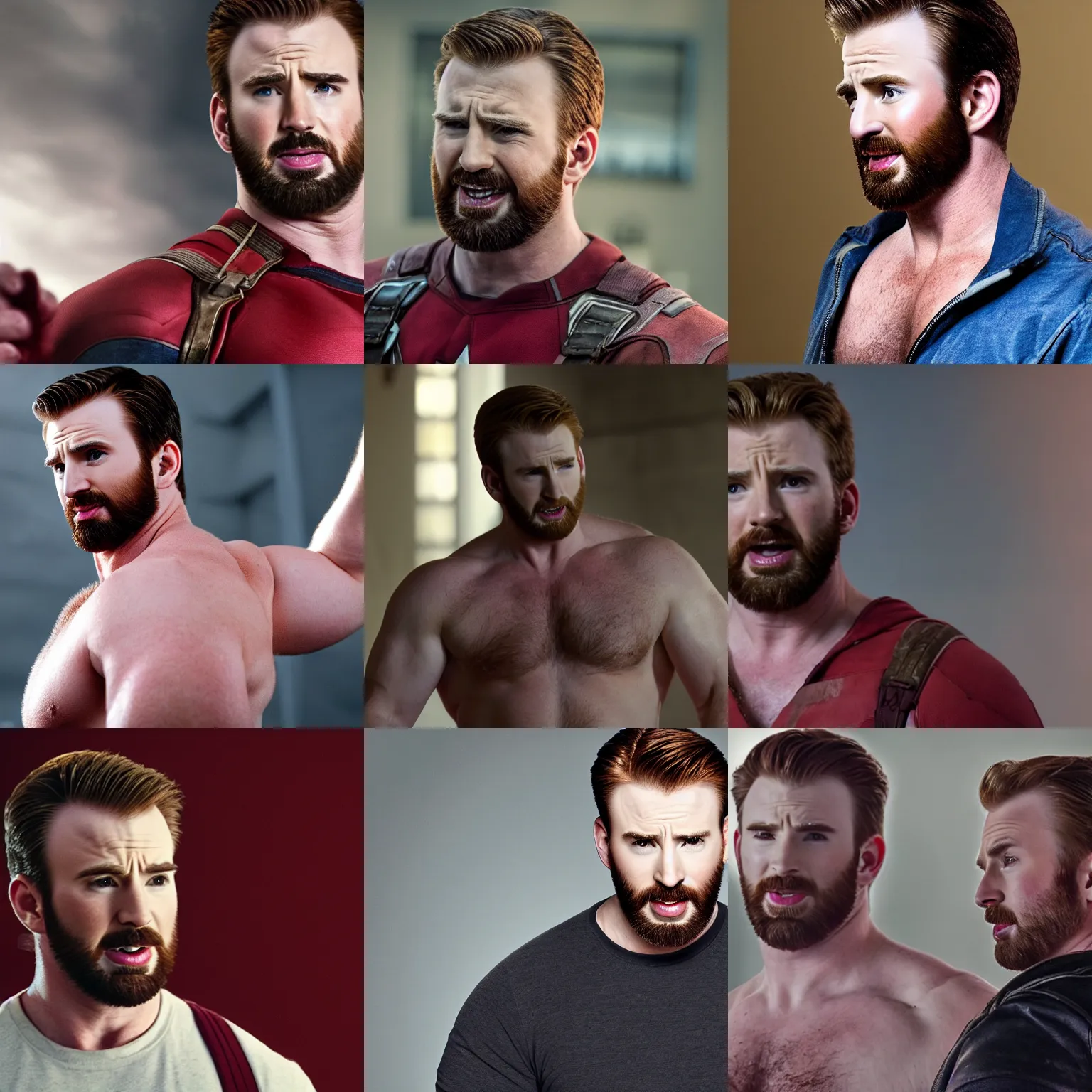 Prompt: burly chris evans, 4 k hd