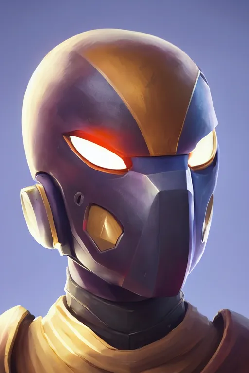 Image similar to epic mask helmet robot ninja portrait stylized as fornite style game design fanart by concept artist gervasio canda, behance hd by jesper ejsing, by rhads, makoto shinkai and lois van baarle, ilya kuvshinov, rossdraws global illumination radiating a glowing aura global illumination ray tracing hdr render in unreal engine 5