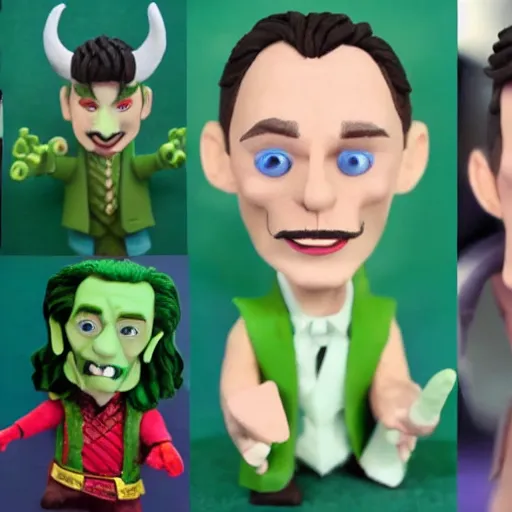 Prompt: tom hiddleston loki claymation