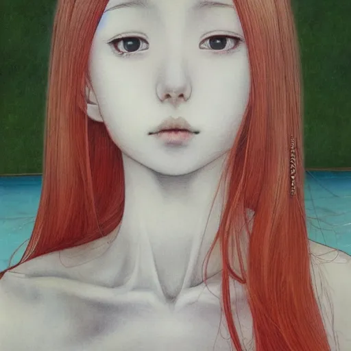 Prompt: a portrait of a character by Miho Hirano