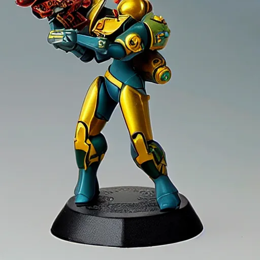 Image similar to samus as a warhammer 4 0 k figurine