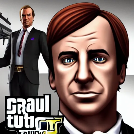 Image similar to saul goodman as a grand theft auto 5 character