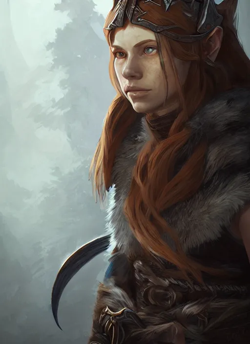 Prompt: a portrait aela the huntress from skyrim, intricate, tone mapped, ambient lighting, highly detailed, digital painting, artstation, concept art, sharp focus, by makoto shinkai and akihiko yoshida and hidari and wlop