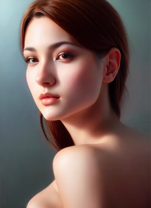 Image similar to photo of a gorgeous young woman in the style of stefan kostic, realistic, sharp focus, 8k high definition, insanely detailed, intricate, elegant, art by stanley lau and artgerm