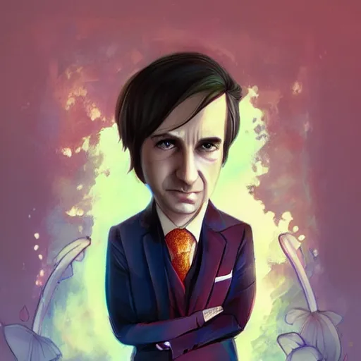 Image similar to saul goodman in the style of anna dittman and ross tran and charles dulac