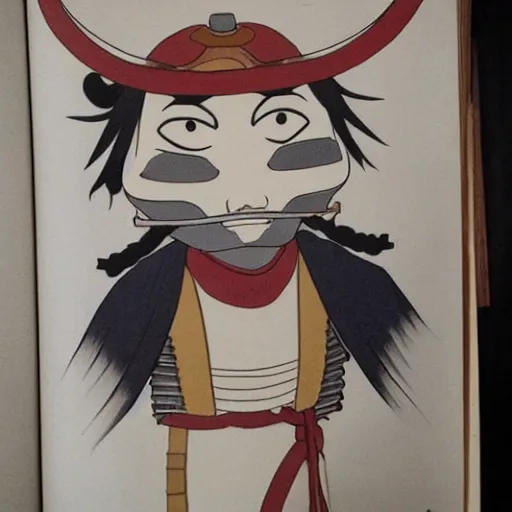 Prompt: a samurai warrior made of smoke, mystical magical :: ghibli studio,