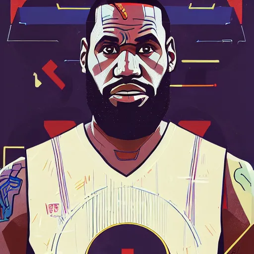 Image similar to Lebron James profile picture by Sachin Teng, asymmetrical, Organic Painting , Matte Painting, geometric shapes, hard edges, graffiti, street art:2 by Sachin Teng:4