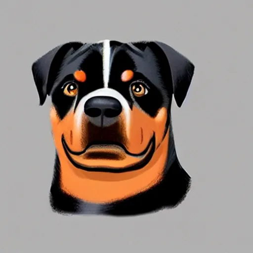 Image similar to rottweiler in the style of pixar