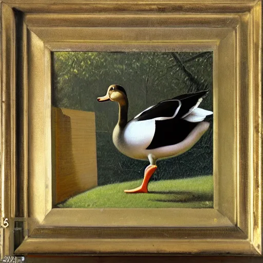 Image similar to a duck on the prowl oil painting Carel Willink