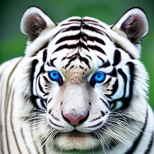 Image similar to realistic photo portrait of a white tiger | blue eyes | colorful blue eyes | cinematic photo | cinematic shot | epic | 8k resolution | realistic | hyperrealistic