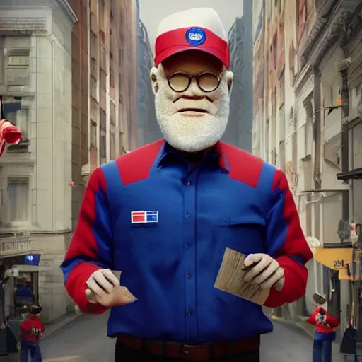 Image similar to hyperrealistic dslr film still of david letterman dressed as a usps postal worker, stunning 8 k octane comprehensive 3 d render, inspired by istvan sandorfi & greg rutkowski & unreal engine, perfect symmetry, dim volumetric cinematic lighting, extremely hyper - detailed, incredibly real lifelike attributes & flesh texture, intricate, masterpiece, artstation, stunning