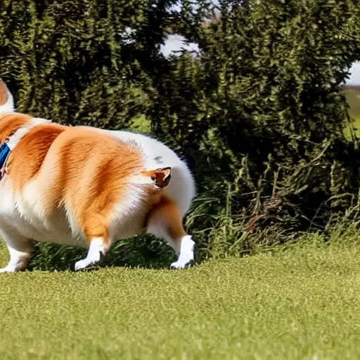 Prompt: a corgi in shape of a llama running around in the pasture, realistic